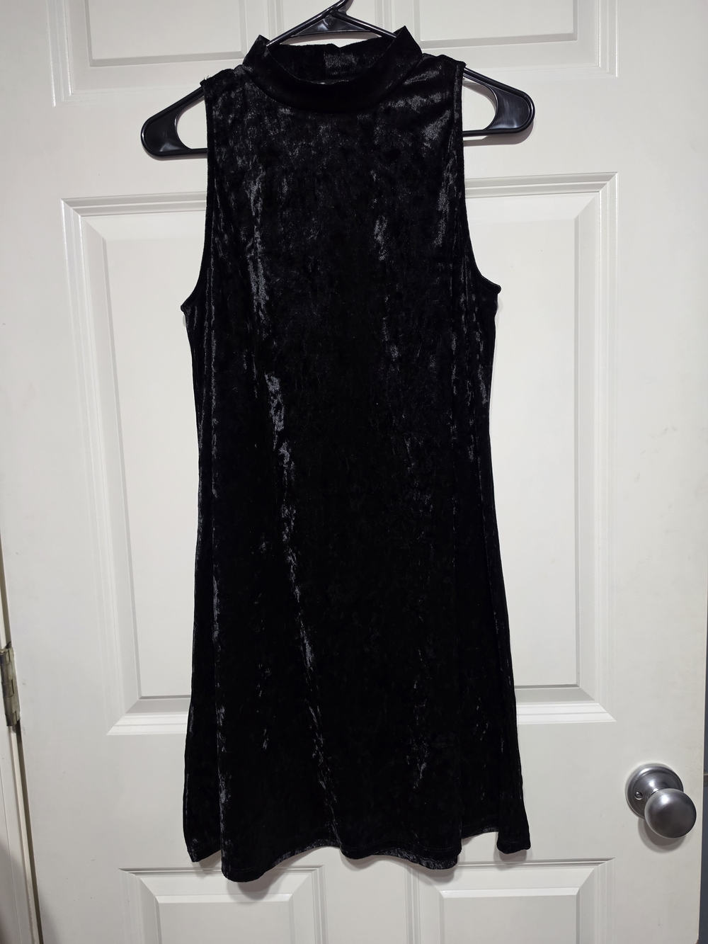 Mudd Classic Retro Style Black Crushed Velvet Asymmetrical Dress Size:L - Picture 3 of 8